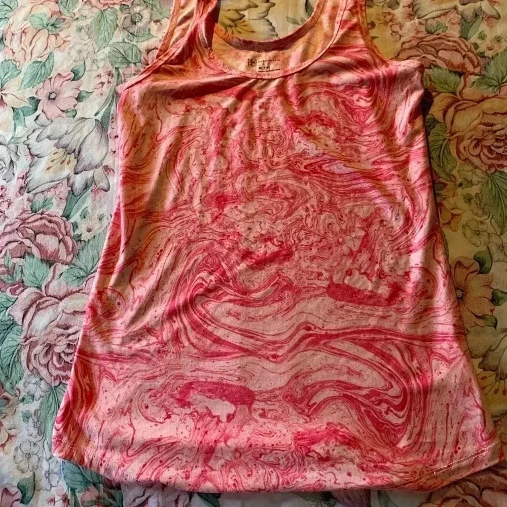 No Boundaries Pink and White Ladies Tank Top Size Medium